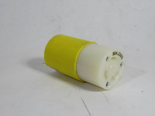 Hubbell 2623 Twist Lock Connector 30A 250V 2Pole 3Wire WHITE/YELLOW USED