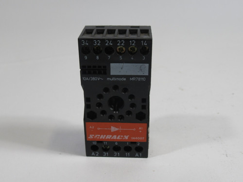 Schrack MR78110 Relay Socket 10A 380V 11-Pin USED