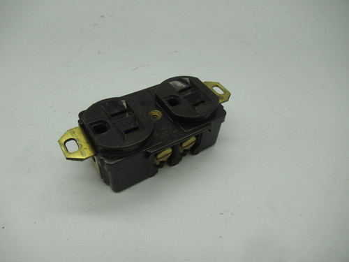 Hubbell 5262 Straight Blade Brown Receptacle 15A 125V 2P 3W CUT TAB USED