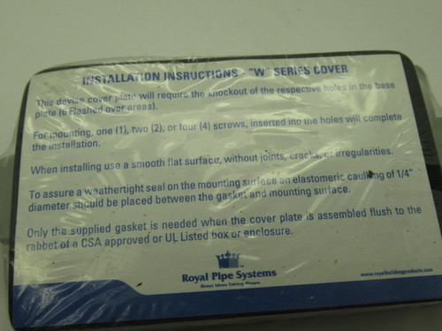 Royal Pipe Systems WDR-1510 Weatherproof Cover Series W NEW