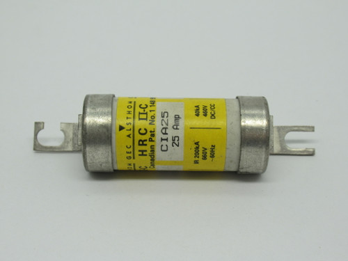 GEC Alsthom CIA-25 Open Hole Bolt On HRC Fuse 25A 660VAC 460VDC 60Hz USED