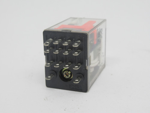 Nais HJ4-L-T-DC24V Plug-In Relay w/ LED Indicator 24VDC 5A 14-Blade USED