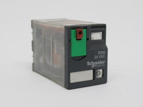 Schneider Electric RXM2AB2B7 Mini Plug-In Relay 24VAC 50/60Hz 12A 8-Pin USED