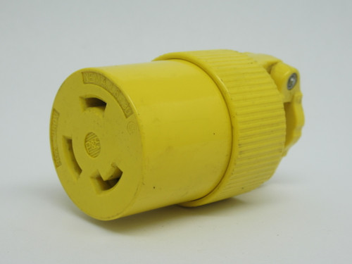 Pass & Seymour L630-C Old Style Turnlok Connector 30A 250V 3W 2P YELLOW USED