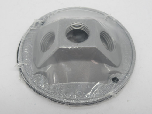 Bell Outdoor 5197-0 Round Weatherproof Cluster Cover 3-Gang 1/2" Outlets NWB