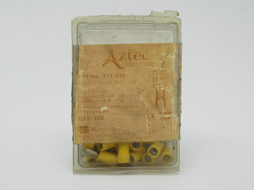 Aztec 314.035 Fully Insulated Female Disconnect 12-10AWG Yellow *LOT OF 27* NEW