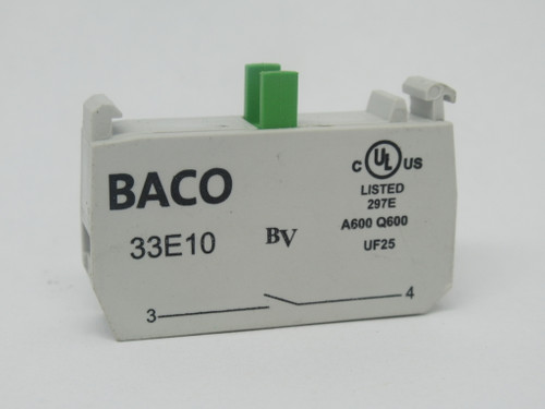 BACO 33E10 Contact Block 1NO 240V 3A USED