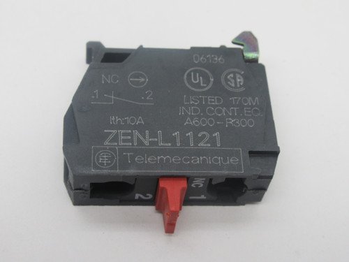 Telemecanique ZEN-L1121 Contact Block 1NC 600V 10A USED