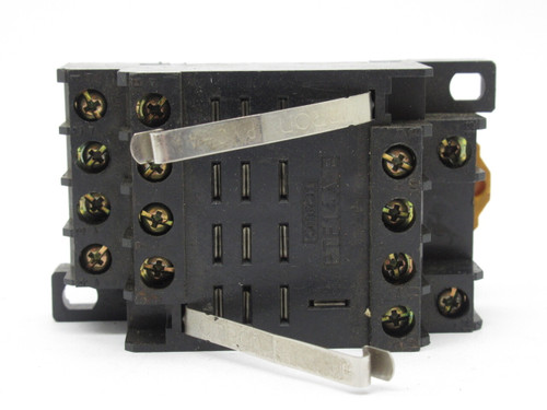 Omron PTF14A-E Relay Socket w/ PYC-A1 Hold Down Clips 10A 240V 14-Pin USED
