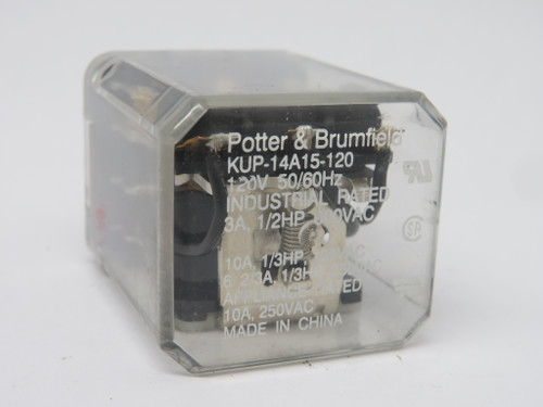 Potter & Brumfield KUP-14A15-120 Relay 120VAC 50/60Hz 10AmpUSED