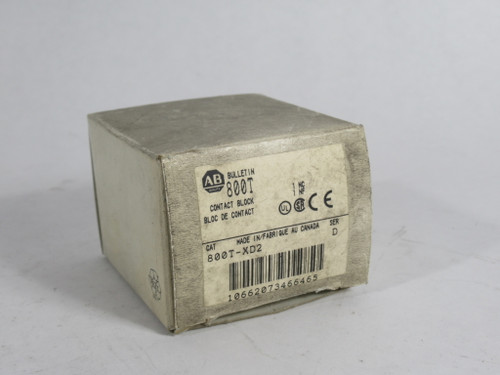 Allen-Bradley 800T-XD2 Contact Block 600V Series D NEW