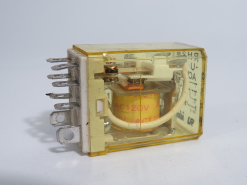 Idec RH2B-U-AC120V Relay 120V 10Amp 8-Blade 240VAC USED