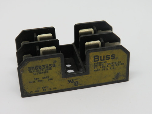 Bussmann BM6032SQ Fuse Holder 30A 600V 2-Pole USED