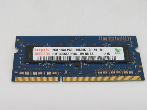 Hynix Korea 08 HMT325S6BFR8C-H9-NO-AA Laptop SDRAM 2GB DDR3 PC3-10600S USED