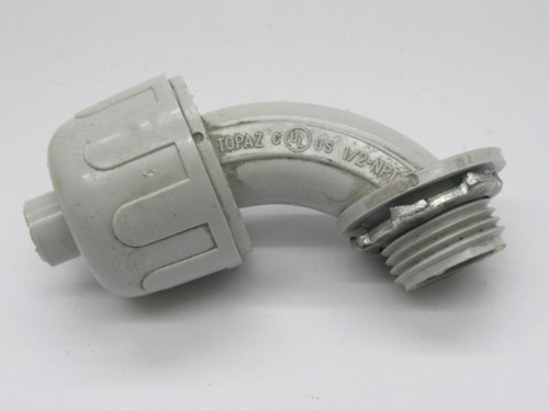 Topaz P490 90 Degree Liquid Tight Connector 6/6 Nylon 3/8" 1/2"KO  LOT OF 5 USED