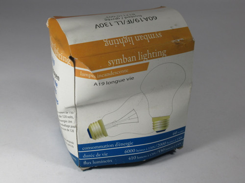 Symban Lighting 60A19/IF/LL-130V Incandescent Lamp 130V 60W 2 Pack BOX DMG NEW
