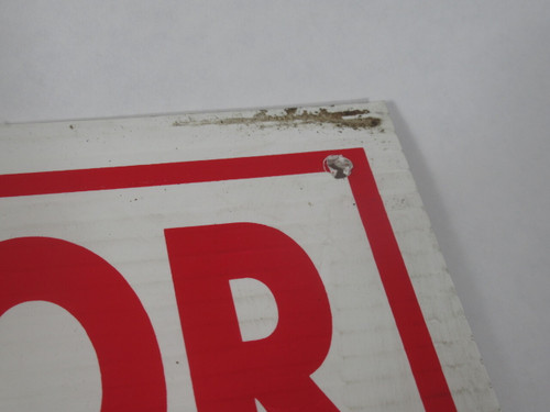 Generic SIGN Keep Door Closed Alarm Will Sound Sign 15-1/2"x14-3/8" COS DMG USED