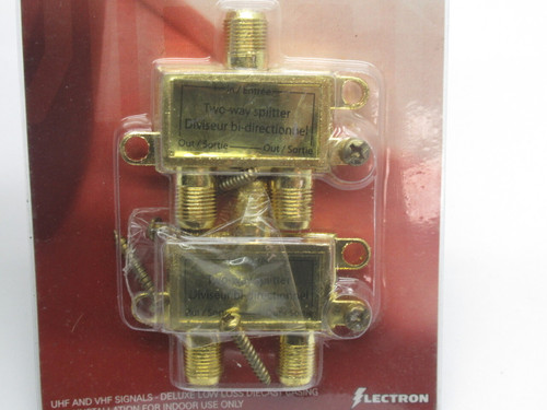 Lectron 0601417 Two-Way Signal Splitter 5-900MHz 70 OHM 2 PACK NEW