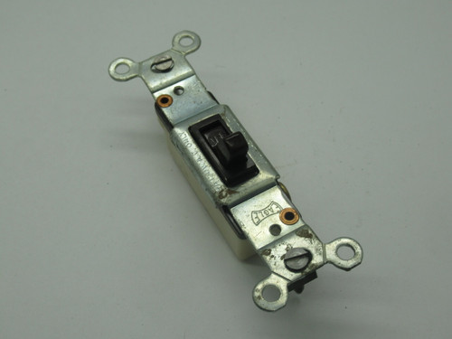 Eagle 1301-7B Toggle Switch Single Pole 15A 120VAC Brown With Ivory Base USED