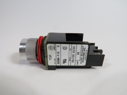 Allen-Bradley 800MR-P16 Pilot Light Ser D 110/120V MISSING LIGHT & CAP USED