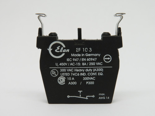 Elan EF10.3 Contact Block 1NC 250/300V USED