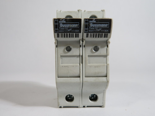 Bussmann CHCC2DIU Fuse Holder 30A 600V 50/60Hz 2-Pole Rounded Style USED