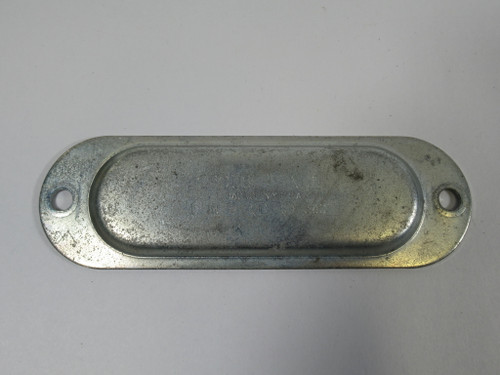 Crouse-Hinds 380 Steel Conduit Body Cover 1" Form 8 *No Screws* USED