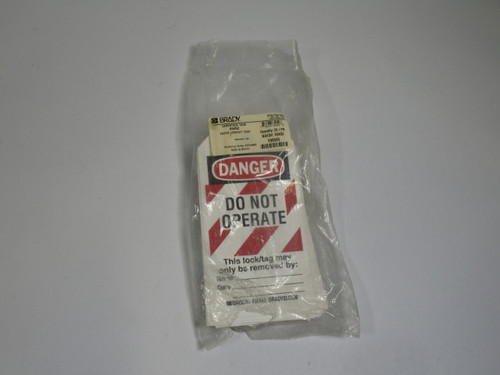 Brady 65452 Cardstock Lockout Tags 25-Pack Y88505 ! NWB !