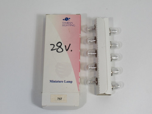 Symban 757 Miniature Lamps 28V 0.08A 10-Pk NEW