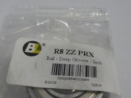 Bearings Limited R8-ZZ-PRX Deep Groove Ball Bearing 1-1/8"OD 1/2"ID 5/16"W NWB