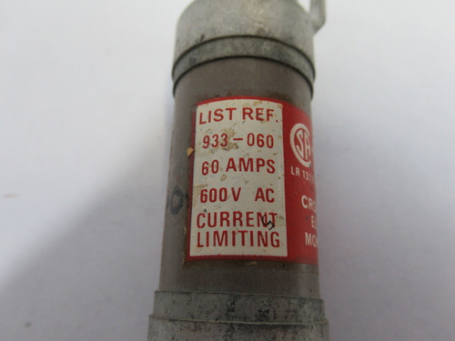 Aeroflex 933-060 HRC Form II Bolt On Fuse 60Amp 600V USED