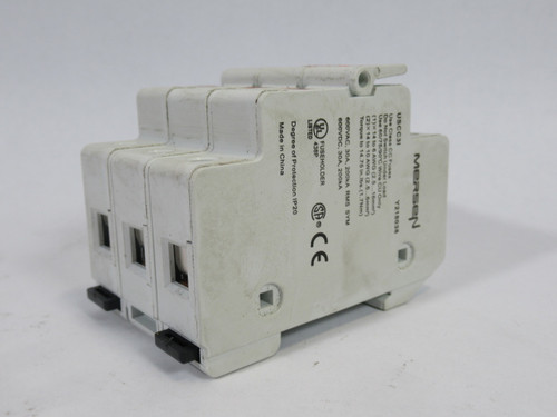 Mersen Ferraz Shawmut USCC3I Fuse Holder W/ Indicator Class CC 30A 600V 3P USED