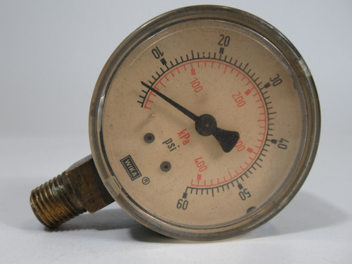 Wika 8990578 Pressure Gauge 0-60 psi 0-410 kPa 2.5" Diameter 1/4" NPT USED