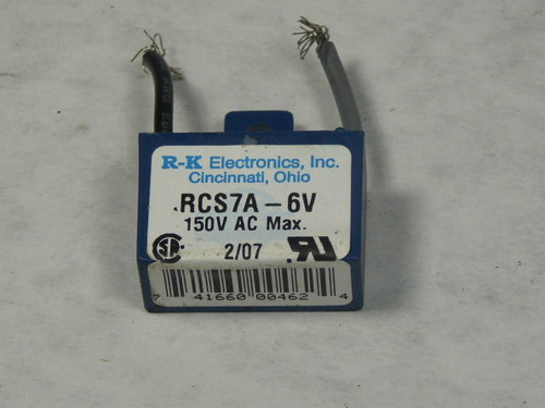 RK Electronics RCS7A6V Trans Voltage Filter 150VAC USED