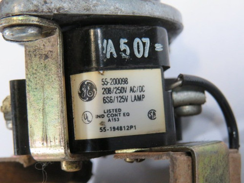 General Electric 55-200098 Pilot Light w/o Lens 208/250VAC/DC USED