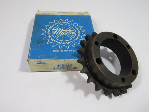 Martin 40SH20 Bushing Bore Sprocket 1-5/8" Max Bore 20 Teeth 40 Chain ! NEW !