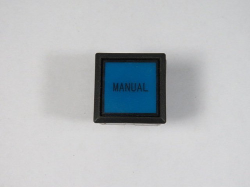 IDEC LW7L-M1-S Blue Square Push Button Operator "MANUAL" USED