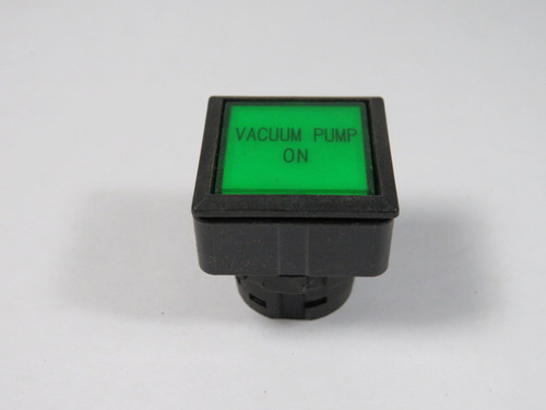 IDEC LW7L-M1-G Green Square Push Button Operator "VACUUM PUMP ON" USED