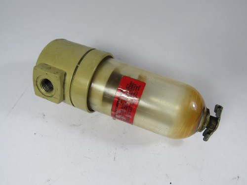 Norgren F11-200-META Pneumatic Ported Filter 1/4" Transparent Glass USED
