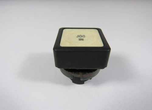 General Electric P9SPNBG White Push Button "JOG IN" No Mounting Latch USED