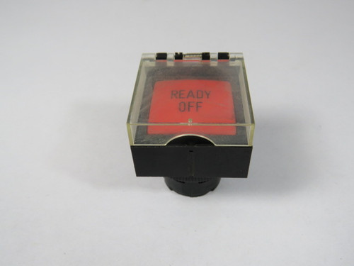 IDEC  LBW7GB-M1T1R Square Red Push Button w/ Dust Cover "READY OFF" USED