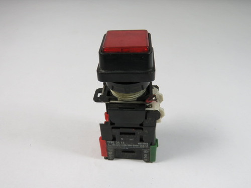 Square D D1Y3O-Z23R Red Square Push Button 1NO/1NC USED