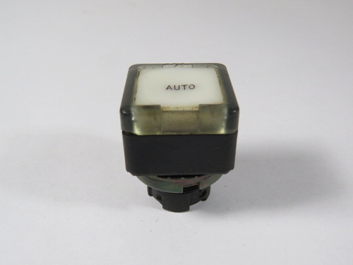 General Electric P9SPLBGD White Push Button "AUTO" No Mounting Latch USED