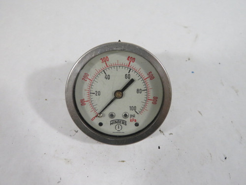Winters PFQ904 0-700kPa 0-100psi Pressure Gauge USED