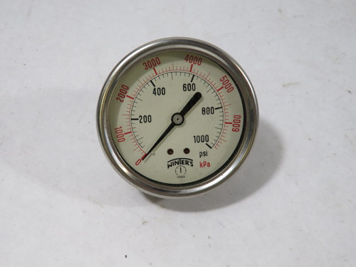 Winters PFQ809-DRY 0-1000psi 0-7000kPa Pressure Gauge USED