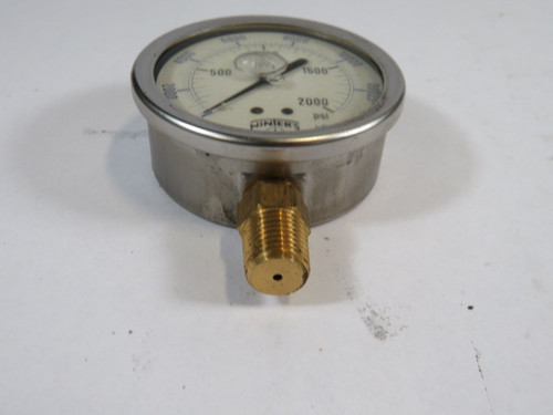 Winters PFQ810 0-2000psi 0-14bar Back Connection Pressure Gauge ! NEW !