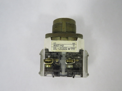 Allen-Bradley 800T-H2D2 Series T Selector Switch 1NC 2-Position No Knob USED