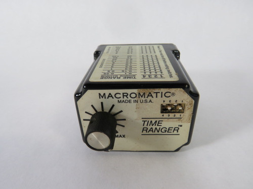 Macromatic SS-66128 Single Cycle Relay 0.1sec-120min 24VAC/DC 10A 11Pin USED