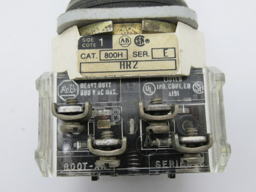 Allen-Bradley 800H-HR2A Series E 2-Position Selector Switch 1NO 1NC USED