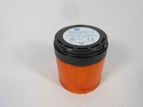 Allen-Bradley 855T-B24DN5 Series B Orange Stack Light 24VAC 7W w/ Bulb USED
